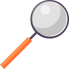 Cartoon glass magnifier isolated object