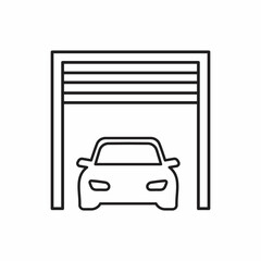 Inside garage, car repair icon. Simple line, outline elements of garage icons for ui and ux, website or mobile application