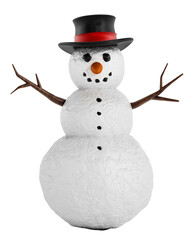 Snowman on transparent background.