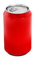 Red soda can on transparent background.