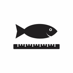 Farm fish length icon. Simple illustration of farm fish length icon for web design isolated on white background - obrazy, fototapety, plakaty