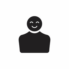 Happy man icon. Simple illustration of sad man icon for web design isolated on white background