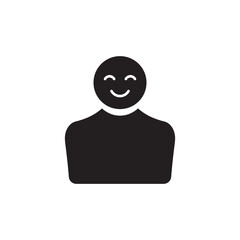 Happy man icon. Simple illustration of sad man icon for web design isolated on white background