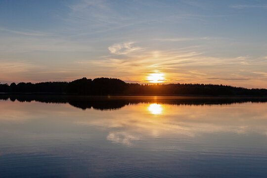 sunset over lake © Dmitry