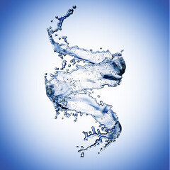 Fototapeta na wymiar blue water splash isolated on blue background