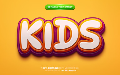 fresh kids 3d logo template editable text effect style