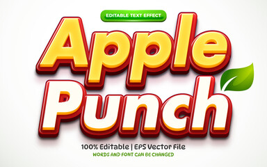 fresh apple juice 3d logo template editable text effect style