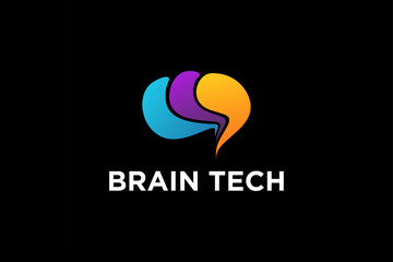 Brain AI smart logo design artificial intellegence idea head icon symbol