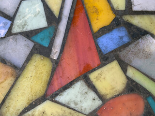 Background of coloured floor mosaic details