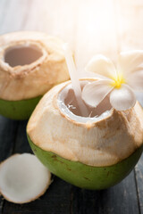 coconut juice . Fresh coconut water, young coconut drink.