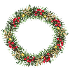 Fototapeta na wymiar Christmas holiday wreath illustration