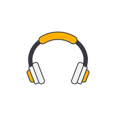 headphones icon in color, isolated on white background 