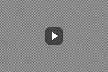 Play video black opacity sign on transparent background with square play button. Vector semitransparent layer for videoplayer design