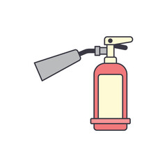 extinguisher icon in color, isolated on white background 