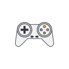 gamepad,  joystick icon in color, isolated on white background 