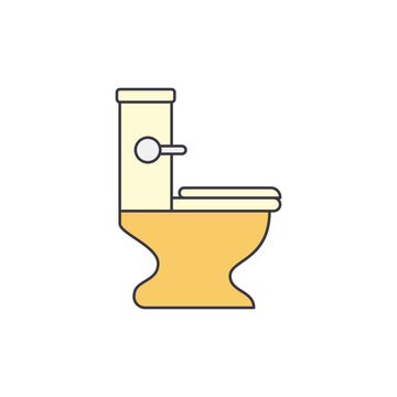 recommend clip art: Toilet, wc, washroom icon in color, isolated on white background 