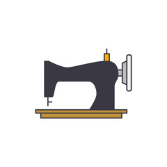 Sewing machine icon in color, isolated on white background 