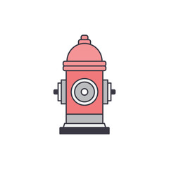hydrant icon in color, isolated on white background 