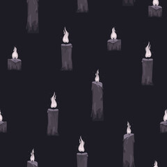 Seamless mystical pattern on a dark background