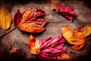 Naklejka na ściany i meble Autumnal Backgrounds Vibrant Autumn Leaves