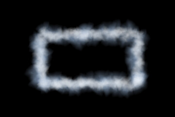 Smoke rectangle. Isolated on black background. Vector illustration.