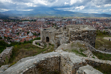 Fototapeta na wymiar Prizren Old Town and Fort. Popular Tourist Destination in Kosovo. Historic and touristic city located in Prizren. Balkans. Europe. 
