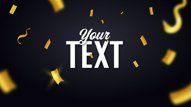 Golden confetti on a black background. Special eve vector illustration.