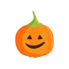 Halloween pumpkin, vector cartoon character, doodle style, funny face cast.