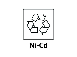 Batteries Recycling codes. Recycling symbol on an isolated background. Mobius strip.
Special icon for sorting and recycling. Secondary use. Vector illustration for Packaging.
