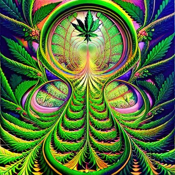 illustration abstract cannabis trip