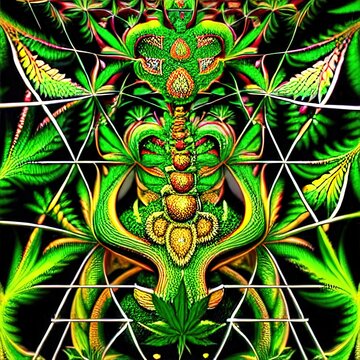 illustration abstract cannabis trip