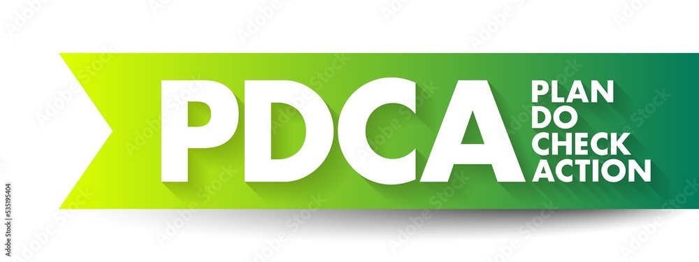 Poster pdca plan do check action - management method used in business for the control and continuous improv