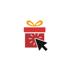 A click gift icon vector illustration isolated on white background.