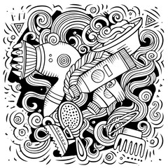 Hair Salon cartoon vector illustration