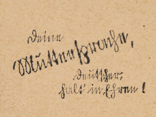 briefmarke stamp vintage retro alt old papier paper used gebraucht gestempelt frankiert altdeutsch German deutsch schreibschrift writing slogan werbung