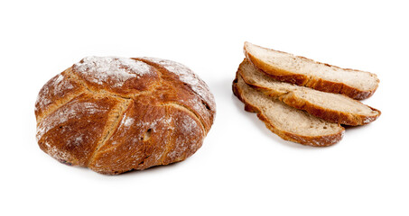 fresh bread isolated on the white background