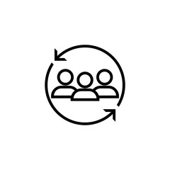 Obraz premium Customer retention and returning clients line icon