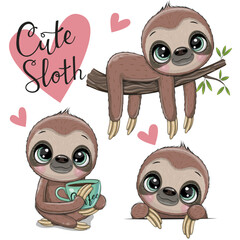 Cute Cartoon Sloths