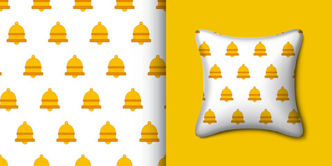 Bell seamless pattern with pillow. Vector illustration