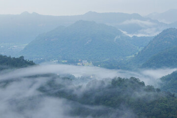 landscape with fog