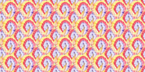 Yellow Psychedelic Kaleidoscope. Seamless. Tye
