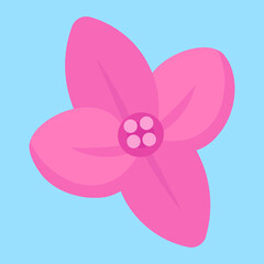 Pink flower, top view, illustration, vector