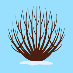 Bare winter bush, illustration, vector