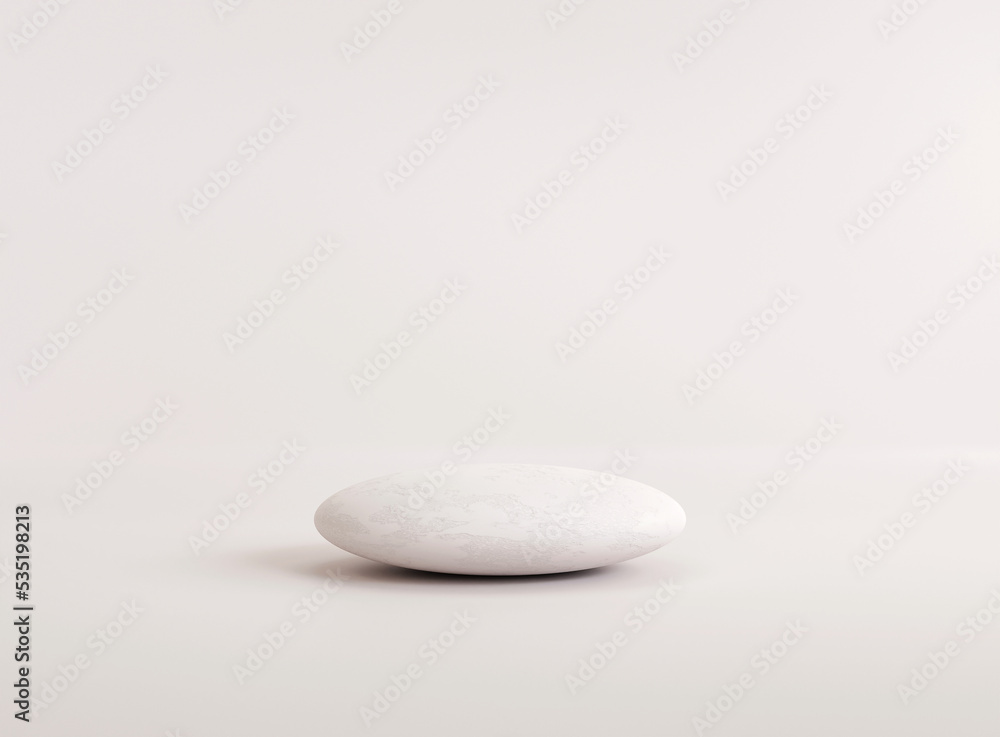 Poster 3d stone podium on minimal background. product display with soft shadow. 3d rendering.