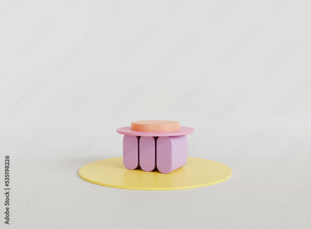Poster empty cylinder podium on minimal background. abstract minimal scene with geometrical forms. design f