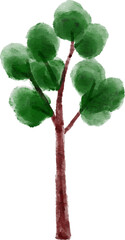 Naklejka premium Watercolor Tree Element 