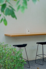 table and chairs in the outdoor garden