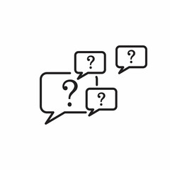 Question bubbles icon. Ask help sign. Faq questionnaire symbol. Quality design element. Flat style question bubbles icon