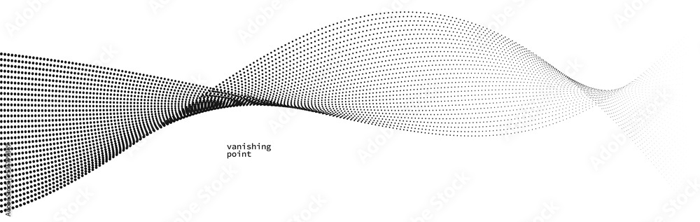 Poster smooth and relaxing shape vector abstract background with wave of flowing particles, curve lines of 