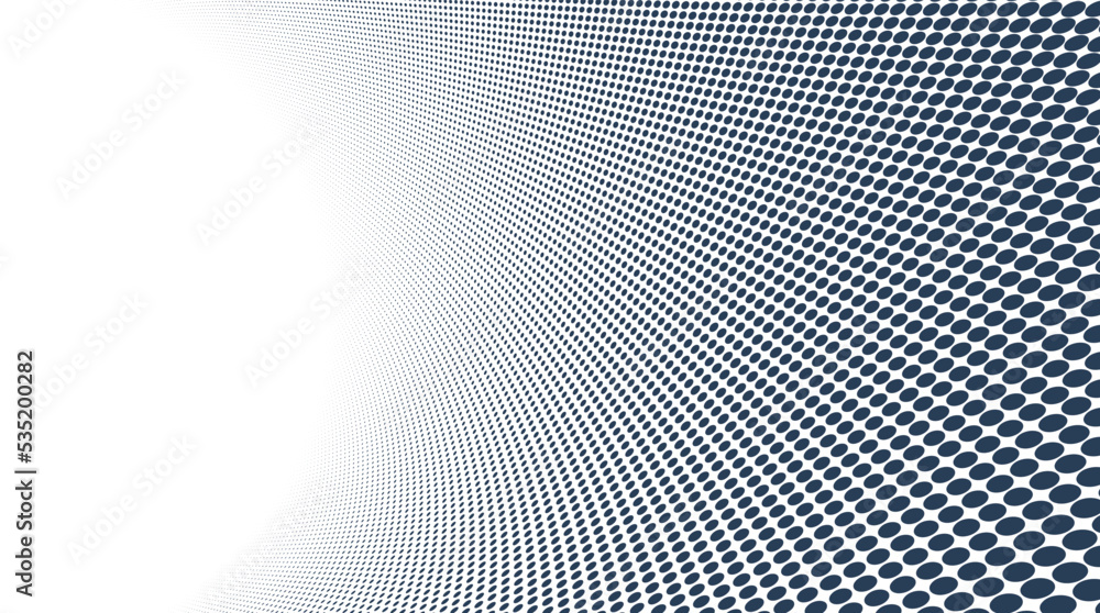 Poster grey dots in 3d perspective vector abstract background, dotted pattern cool design, wave stream of s